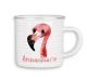 timalo® Emaille Tasse personalisiert mit Namen | Kinder Trinkbecher Kindertasse bedruckt mit süßen Tiermotiven Becher Motiv Tiere | 16- Flamingo