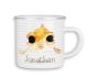 timalo® Emaille Tasse personalisiert mit Namen | Kinder Trinkbecher Kindertasse bedruckt mit süßen Tiermotiven Becher Motiv Tiere | 17- Fisch