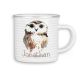 timalo® Emaille Tasse personalisiert mit Namen | Kinder Trinkbecher Kindertasse bedruckt mit süßen Tiermotiven Becher Motiv Tiere | 23- Eule