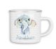 timalo® Emaille Tasse personalisiert mit Namen | Kinder Trinkbecher Kindertasse bedruckt mit süßen Tiermotiven Becher Motiv Tiere | 03- Elefant