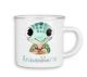timalo® Emaille Tasse personalisiert mit Namen | Kinder Trinkbecher Kindertasse bedruckt mit süßen Tiermotiven Becher Motiv Tiere | 04- Turtle