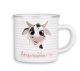 timalo® Emaille Tasse personalisiert mit Namen | Kinder Trinkbecher Kindertasse bedruckt mit süßen Tiermotiven Becher Motiv Tiere | 46- Kuh