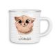 timalo® Emaille Tasse personalisiert mit Namen | Kinder Trinkbecher Kindertasse bedruckt mit süßen Tiermotiven Becher Motiv Tiere | 47- Schwein