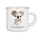 timalo® Emaille Tasse personalisiert mit Namen | Kinder Trinkbecher Kindertasse bedruckt mit süßen Tiermotiven Becher Motiv Tiere | 09- Koala