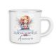 timalo® Emaille Tasse personalisiert mit Namen | Kinder Blechtasse Kindertasse Geschenk Weihnachten - Engel