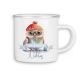 timalo® Emaille Tasse personalisiert mit Namen | Kinder Blechtasse Kindertasse Geschenk Weihnachten - Eule