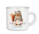 timalo® Emaille Tasse personalisiert mit Namen | Kinder Blechtasse Kindertasse Geschenk Weihnachten - Eichhörnchen-1
