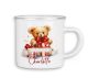 timalo® Emaille Tasse personalisiert mit Namen | Kinder Blechtasse Kindertasse Geschenk Weihnachten - Teddybär
