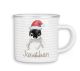 timalo® Emaille Tasse personalisiert mit Namen | Kinder Blechtasse Tiere Kindertasse Geschenk Nikolaus Weihnachten - Pinguin