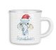 timalo® Emaille Tasse personalisiert mit Namen | Kinder Blechtasse Tiere Kindertasse Geschenk Nikolaus Weihnachten - Elefant