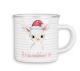 timalo® Emaille Tasse personalisiert mit Namen | Kinder Blechtasse Tiere Kindertasse Geschenk Nikolaus Weihnachten - Schaf