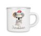 timalo® Emaille Tasse personalisiert mit Namen | Kinder Blechtasse Tiere Kindertasse Geschenk Nikolaus Weihnachten - Koala