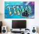 Cooles Graffiti Gamer Poster mit Namen Wandposter für Teenager selbst gestalten | Street Art Bild 13