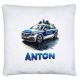 timalo® Personalisiertes Kissen mit Namen | personalisiertes Dekokissen mit Wunschname für Kinder individuelles Geschenk Kissenhülle Polizei Auto | kissen-ch-21