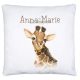 timalo® Personalisiertes Kissen mit Namen | Motiv Giraffe personalisiertes Dekokissen mit Wunschname für Kinder individuelles Geschenk Namenskissen | kissen-t2-26