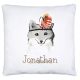 timalo® Personalisiertes Kissen mit Namen | personalisiertes Dekokissen mit Wunschname für Kinder individuelles Geschenk Namenskissen Fuchs | kissen-t2-28