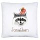 timalo® Personalisiertes Kissen mit Namen | Motiv Waschbär personalisiertes Dekokissen mit Wunschname für Kinder individuelles Geschenk Namenskissen | kissen-t2-30