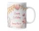 Tasse zum Geburtstag für Frauen mit Namen, rosa Ballons und Alter selbst gestalten