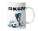 Keramik Becher mit Namen – Coole Fußball Kaffeetasse, Geschenkidee für Männer, Frauen, Kinder & Kollegen – spülmaschinenfest, 330ml | Fußballer blau | Personalisierte Tasse