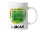 Keramik Becher mit Namen – Coole Fußball Kaffeetasse, Geschenkidee für Männer, Frauen, Kinder & Kollegen – spülmaschinenfest, 330ml | Fußballtor Aquarell | Personalisierte Tasse