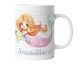 timalo® Meerjungfrau Kindertasse mit Namen bedrucken lassen | Personalisierte Tasse mit Wunschname für Kinder Geschenktasse | Mädchen Geschenk aquarell | mug-ki-03
