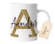 timalo® Tasse mit Namen | Initialen | Personalisierbare Kaffeetasse zum Geburtstag Muttertag Geschenk für Frauen und Mädchen Kaffeebecher Gold | mug-main-06