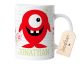 timalo® Coole Kindertasse lustige Monster mit Namen bedruckt | Personalisierte Tasse mit Wunschname für Kinder Geschenktasse | Jungen Geschenk rot | mug-mo-09