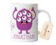 timalo® Coole Kindertasse lustige Monster mit Namen bedruckt | Personalisierte Tasse mit Wunschname für Kinder Geschenktasse | Mädchen Geschenk lila | mug-mo-11