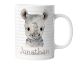 timalo® Tasse mit Namen bedrucken lassen | Nashorn Tiere Personalisierte Tasse mit Wunschname für Kinder Geschenktasse Jungen | mug-t-07