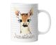 timalo® Tasse mit Namen bedrucken lassen | Reh Personalisierte Tasse Wunschname Geschenktasse für Kinder Aquarell Rehkitz | mug-t-24