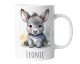 Kindertasse mit Namen | Süßer kleiner Esel | Personalisierte Keramik Tasse mit Tieren | für Kinder, Jungen & Mädchen – Geschenk, Geburtstagsgeschenk, Namensgeschenke, Kaffeetasse