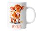 Kindertasse mit Namen | Kleine braune Kuh | Personalisierte Keramik Tasse mit Tieren | für Kinder, Jungen & Mädchen – Geschenk, Geburtstagsgeschenk, Namensgeschenke, Kaffeetasse