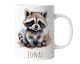 Kindertasse mit Namen | Süßer lustiger Waschbär | Personalisierte Keramik Tasse mit Tieren | für Kinder, Jungen & Mädchen – Geschenk, Geburtstagsgeschenk, Namensgeschenke, Kaffeetasse