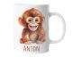 Kindertasse mit Namen | Kleines Äffchen, Affe | Personalisierte Keramik Tasse mit Tieren | für Kinder, Jungen & Mädchen – Geschenk, Geburtstagsgeschenk, Namensgeschenke, Kaffeetasse