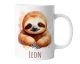Kindertasse mit Namen | Braunes Faultier | Personalisierte Keramik Tasse mit Tieren | für Kinder, Jungen & Mädchen – Geschenk, Geburtstagsgeschenk, Namensgeschenke, Kaffeetasse
