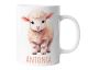 Kindertasse mit Namen | Kleines Schaf | Personalisierte Keramik Tasse mit Tieren | für Kinder, Jungen & Mädchen – Geschenk, Geburtstagsgeschenk, Namensgeschenke, Kaffeetasse
