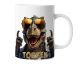 Personalisierte Kaffeetasse Lustiger Dinosaurier mit Sonnenbrille | Keramik Becher mit Namen – lustige Tiermotiv Tasse, Geschenkidee für Männer, Frauen, Kinder & Kollegen – spülmaschinenfest, 330ml