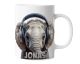 Personalisierte Kaffeetasse Lustiger Elefant mit Kopfhörern | Keramik Becher mit Namen – lustige Tiermotiv Tasse, Geschenkidee für Männer, Frauen, Kinder & Kollegen – spülmaschinenfest, 330ml