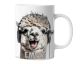 Personalisierte Kaffeetasse Lustiges weißes Alpaka | Keramik Becher mit Namen – lustige Tiermotiv Tasse, Geschenkidee für Männer, Frauen, Kinder & Kollegen – spülmaschinenfest, 330ml
