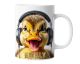 Personalisierte Kaffeetasse Lustige Ente mit Kopfhörern | Keramik Becher mit Namen – lustige Tiermotiv Tasse, Geschenkidee für Männer, Frauen, Kinder & Kollegen – spülmaschinenfest, 330ml