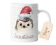 timalo® Tasse mit Namen bedrucken lassen | Weihnachten Igel Tiere Personalisierte Tasse mit Wunschname für Kinder Weihnachtsgeschenk | mug-tx-11