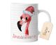 timalo® Weihnachtsgeschenk Tasse mit Namen bedrucken lassen | Flamingo Personalisierte Tasse Wunschname Geschenk Weihnachten für Kinder Jungen und Mädchen Aquarell | mug-tx-16