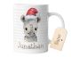 timalo® Tasse mit Namen Weihnachtsgeschenk | Nashorn Tiere Personalisierte Tasse mit Wunschname für Kinder Geschenktasse Jungen Geschenk Weihnachten  | mug-tx-7
