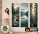 Wandbilder selbstklebend im 3er-Set | Bergsee See Wandtattoo blasenfrei für Wohnzimmer Schlafzimmer