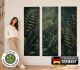 Wandbilder selbstklebend im 3er-Set | Dunkler Dschungel Wandtattoo blasenfrei für Wohnzimmer Schlafzimmer