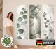 Wandbilder selbstklebend im 3er-Set | Eukalyptus Blätter Wandtattoo blasenfrei für Wohnzimmer Schlafzimmer
