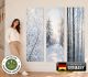 Wandbilder selbstklebend im 3er-Set | Winterwald Wandtattoo blasenfrei für Wohnzimmer Schlafzimmer