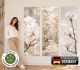 Wandbilder selbstklebend im 3er-Set | Weiße Magnolien Wandtattoo blasenfrei für Wohnzimmer Schlafzimmer