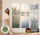 Wandbilder selbstklebend im 3er-Set | Schilf Nebelsee Wandtattoo blasenfrei für Wohnzimmer Schlafzimmer
