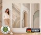 Wandbilder selbstklebend im 3er-Set | Beige Relief Wandtattoo blasenfrei für Wohnzimmer Schlafzimmer